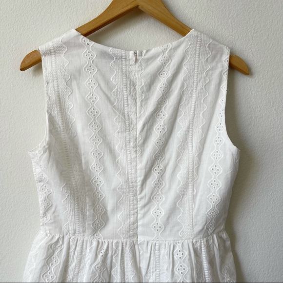 SHEIN White V-Neck Eyelet Layered Mini Dress M - Picture 11 of 14